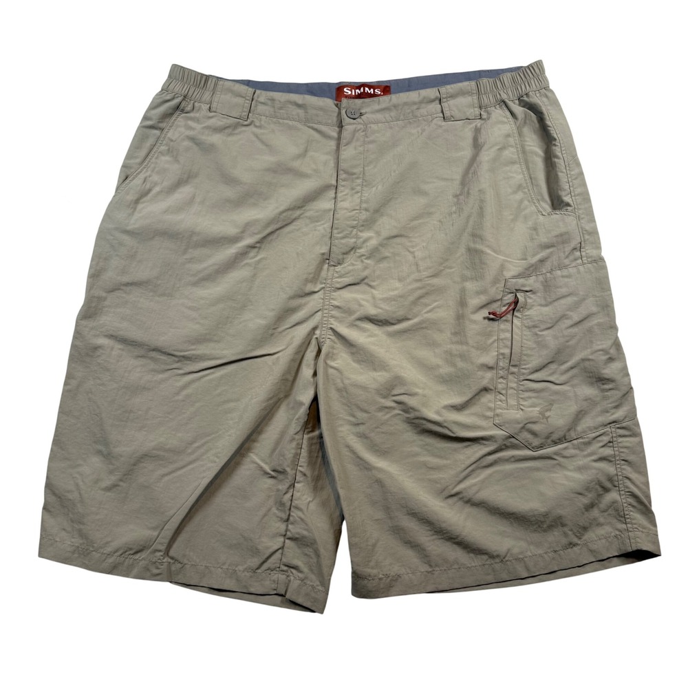 Simms Fishing Shorts Mens XXL Tan COR3 Nylon Cargo Utility Outdoor